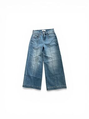 Level 99 Wide Leg Cropped Jeans - Light Blue Denim